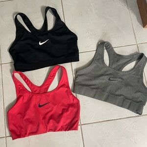 Nike Women's Sports Bra Trio - Black, Red, Gray Set of three